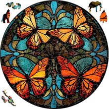 Cargar imagen en el visor de la galería, Puzzle de madera - Mariposas Monarca