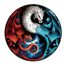 Cargar imagen en el visor de la galería, Puzzle de madera - Dragones Azules y Rojos