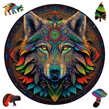 Cargar imagen en el visor de la galería, Puzzle de madera - Lobo Tribal