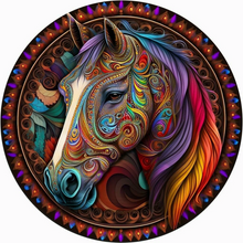 Cargar imagen en el visor de la galería, Puzzle de madera - Caballo Colorido