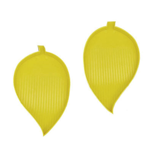 1 Par de Bandejas Organizadoras Diamond Painting Diseño de Hoja Amarilla Accesorio