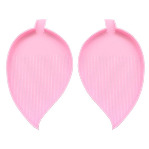 1 Par de Bandejas Organizadoras Diamond Painting Diseño de Hoja Rosa Accesorios