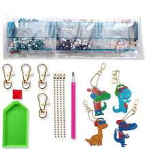 Cargar imagen en el visor de la galería, Colgante Diamond Painting Dinosaurios Cool Conjunto de 4 piezas