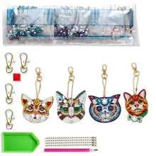 Cargar imagen en el visor de la galería, Colgante Diamond Painting Gatos Conjunto de 4 piezas