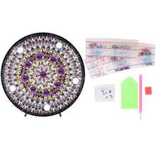 Cargar imagen en el visor de la galería, Lámpara LED Diamond Painting Mandala Violeta