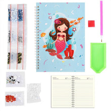 Cargar imagen en el visor de la galería, Cuaderno Diamond Painting Sirena Azul Claro