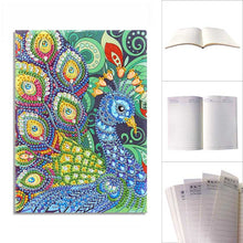 Cargar imagen en el visor de la galería, Cuaderno Diamond Painting Pavo Real