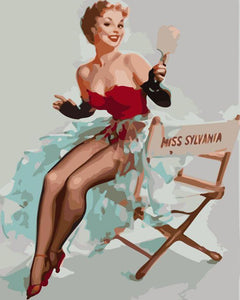 Pintar por números - Srta. Sylvania Pin-Up