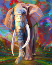 Cargar imagen en el visor de la galería, Pintar por numeros Figured'Art - Viejo elefante solitario