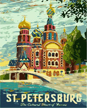 Cargar imagen en el visor de la galería, Pintar por numeros Figured&#39;Art - Póster de viaje San Petersburgo