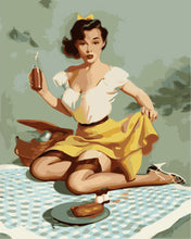 Cargar imagen en el visor de la galería, Pintar por numeros Figured'Art - Pin-up vintage con picnic