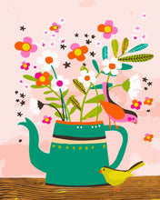 Cargar imagen en el visor de la galería, Dibujo de flores y pájaros