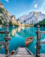 Cargar imagen en el visor de la galería, Punto de Cruz - Bote en un lago de montaña