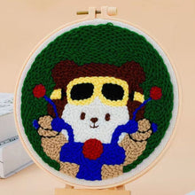 Cargar imagen en el visor de la galería, Punch Needle Oso motociclista