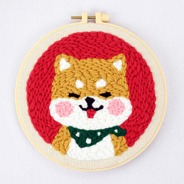 Punch Needle Shiba inu perro