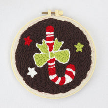 Cargar imagen en el visor de la galería, Punch Needle Bastón de caramelo con lazo