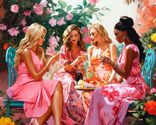 Diamond Painting - Brindis de las Divas en el Jardín