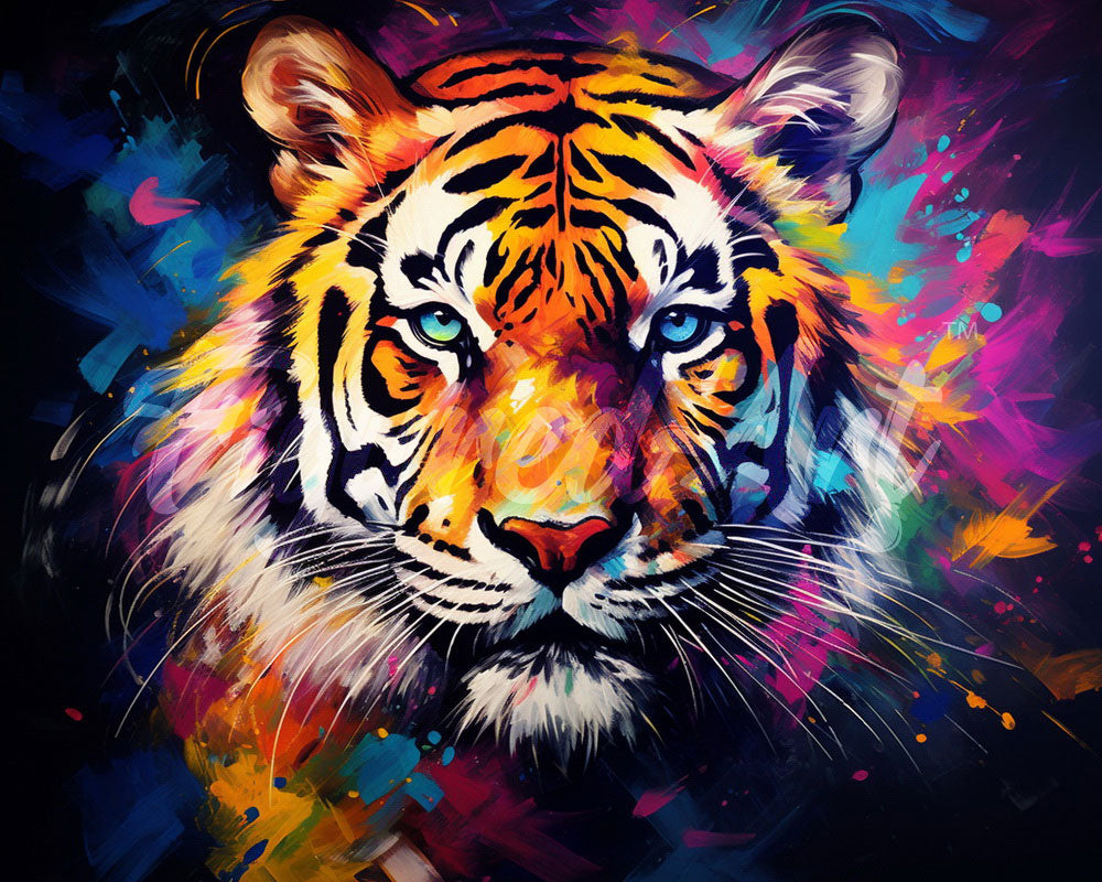 Diamond Painting - Tigre Abstracto Colorido