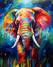 Cargar imagen en el visor de la galería, Diamond Painting - Diamond Painting - Elefante Abstracto Colorido 40x50cm con bastidor montado