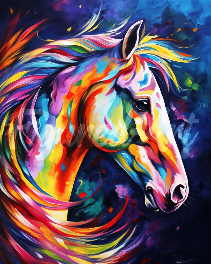 Diamond Painting - Caballo Abstracto Colorido