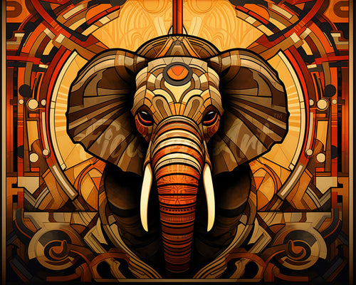 Diamond Painting - Elefante Art Deco