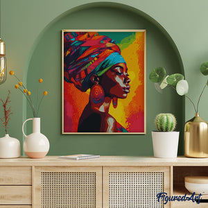 Diamond Painting - Dama Africana Vívida