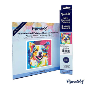 Mini Diamond Painting 25x25cm - Arte Pop Abstracto de Perro