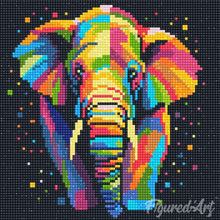 Cargar imagen en el visor de la galería, Mini Diamond Painting 25x25cm - Arte Pop Abstracto de Elefante