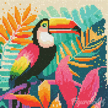 Cargar imagen en el visor de la galería, Mini Diamond Painting 25x25cm - Tucán Tropical