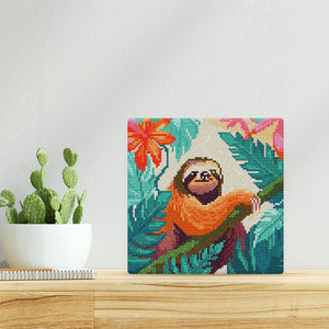 Mini Diamond Painting 25x25cm - Perezoso Tropical