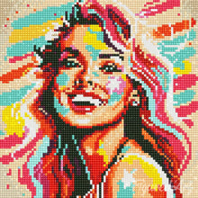 Cargar imagen en el visor de la galería, Mini Diamond Painting 25x25cm - Bella Rubia Pop Art