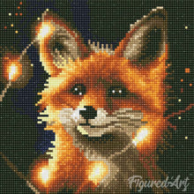 Cargar imagen en el visor de la galería, Mini Diamond Painting 25x25cm - Zorro Rojo y Luz