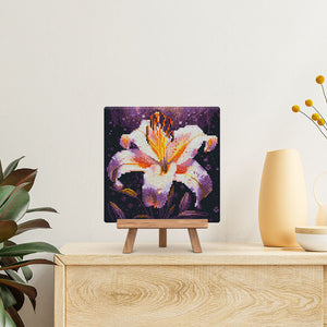 Mini Diamond Painting 25x25cm - Flor de Lirio