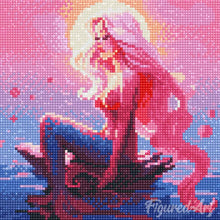 Cargar imagen en el visor de la galería, Mini Diamond Painting 25x25cm - Sirena Rosa