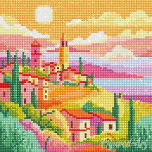 Mini Diamond Painting 25x25cm - Primavera Toscana