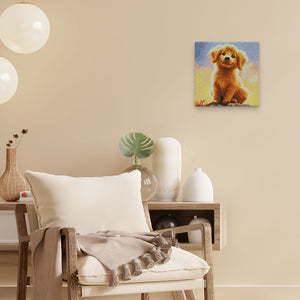 Mini Diamond Painting 25x25cm - Cachorro de Golden Retriever Lindo