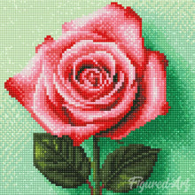 Cargar imagen en el visor de la galería, Mini Diamond Painting 25x25cm - Rosa Rosada Impresionante