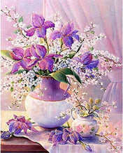 Cargar imagen en el visor de la galería, Diamond Painting - Hermoso ramo de flores púrpuras