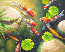 Cargar imagen en el visor de la galería, Diamond Painting - Carpa koi en una piscina
