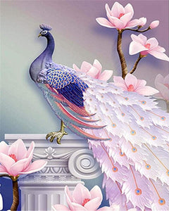 Diamond Painting - Bonito pavo real y flores