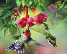 Cargar imagen en el visor de la galería, Diamond Painting - Colibri y sus flores