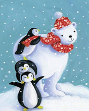 Cargar imagen en el visor de la galería, Diamond Painting - Pingüinos y oso de navidad