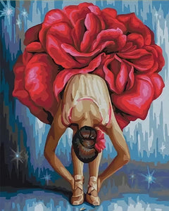 Diamond Painting - Bailarina en vestido rojo