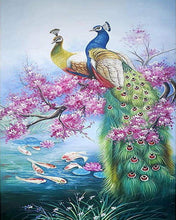 Cargar imagen en el visor de la galería, Diamond Painting - Pavos reales en su rama