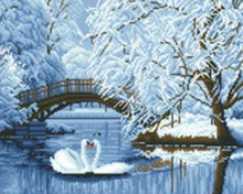 Cargar imagen en el visor de la galería, Diamond Painting - Cisnes en invierno
