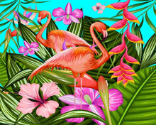 Cargar imagen en el visor de la galería, Diamond Painting - Flamencos rosas entre las hojas