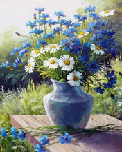 Cargar imagen en el visor de la galería, Diamond Painting - Jarrón de flores en un banco