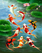 Cargar imagen en el visor de la galería, Diamond Painting - Carpas Koi en el estanque