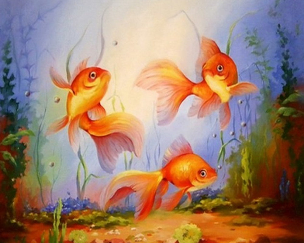 Diamond Painting - Peces rojos