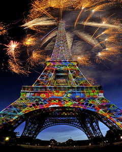 Diamond Painting - Fuegos Artificiales y Torre Eiffel